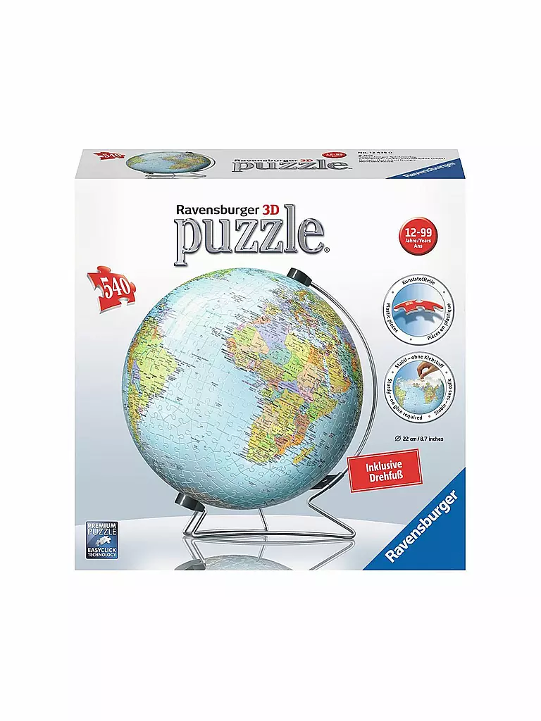 RAVENSBURGER | 3D-Puzzle-Ball "Kindererde" 540 Teile | transparent