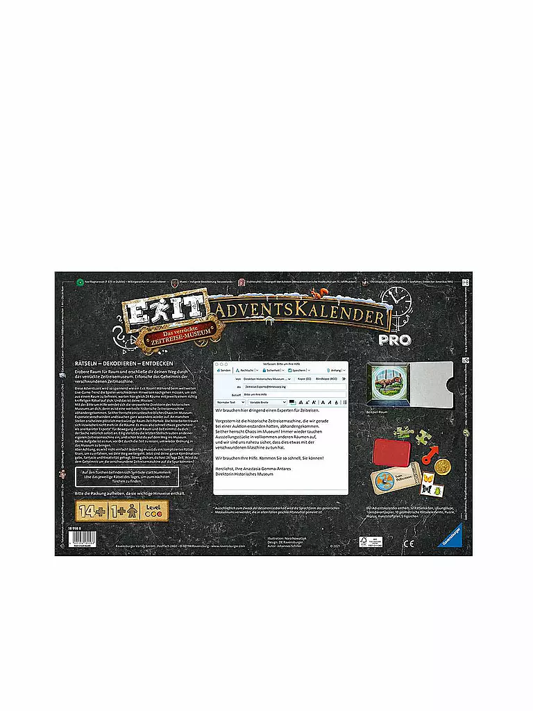 RAVENSBURGER | EXIT Adventskalender Pro - Das verrückte Zeitreisemuseum | keine Farbe