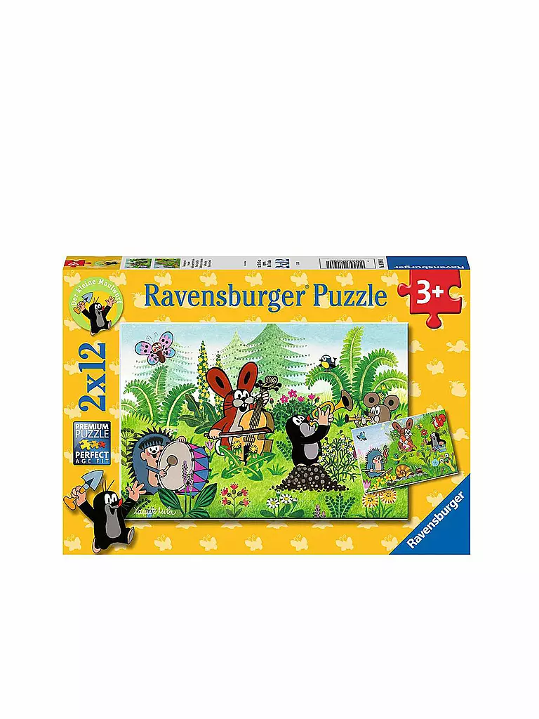 RAVENSBURGER | Kinderpuzzle - Der Maulwurf, Gartenparty mit Freunden 2x12 Teile | keine Farbe