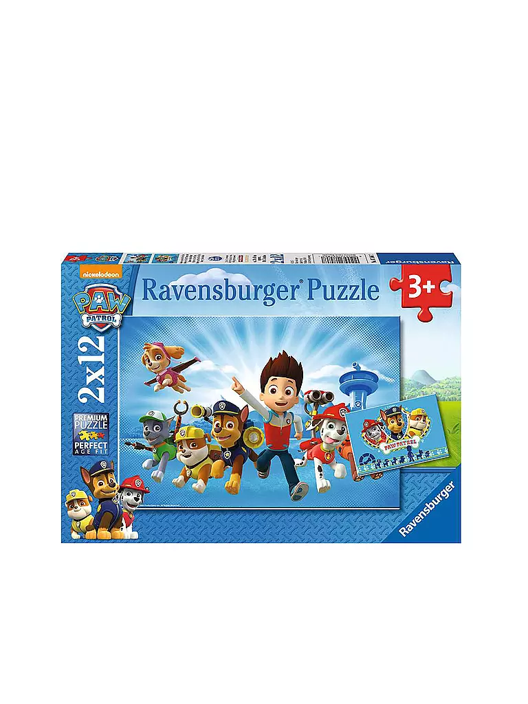 RAVENSBURGER | Kinderpuzzle - Paw Patrol, Ryder und die Paw Patrol 2x12 Teile | keine Farbe