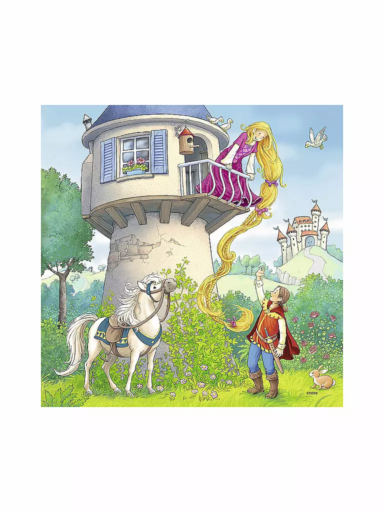 RAVENSBURGER | Kinderpuzzle - Rapunzel, Rotkäppchen und der Froschkönig 3x49 Teile | transparent