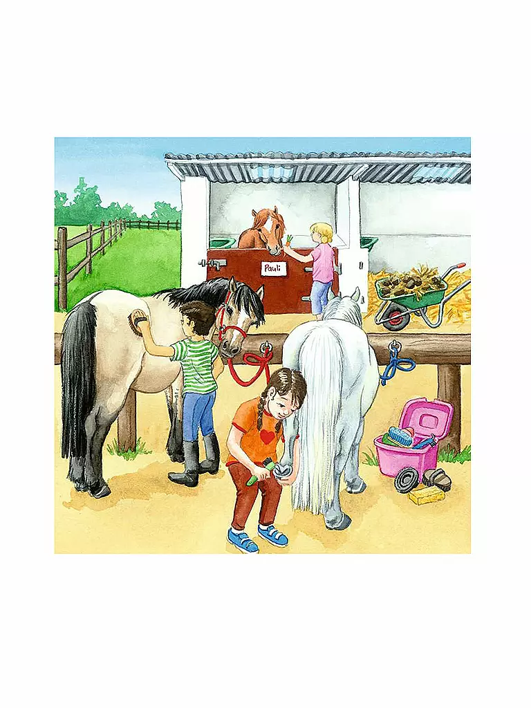 RAVENSBURGER | Kinderpuzzle - WWW, Ein Tag auf dem Reiterhof 3x49 Teile | keine Farbe