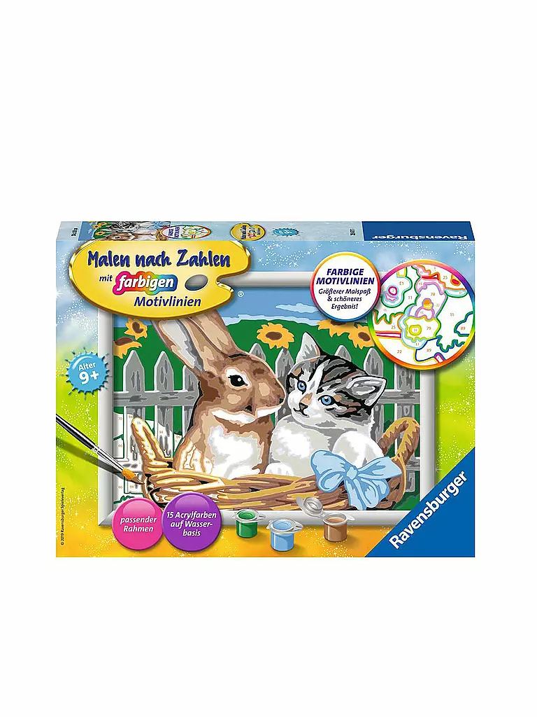 RAVENSBURGER | Mahlen nach Zahlen - Putzige Freunde | keine Farbe