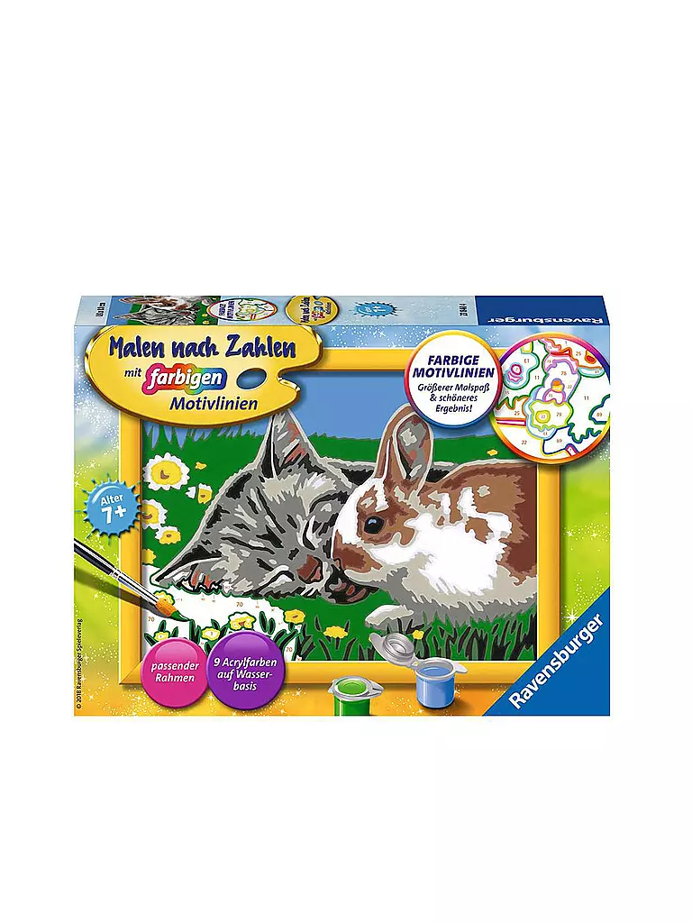 RAVENSBURGER | Malen nach Zahlen - Kätzchen und Häschen | keine Farbe