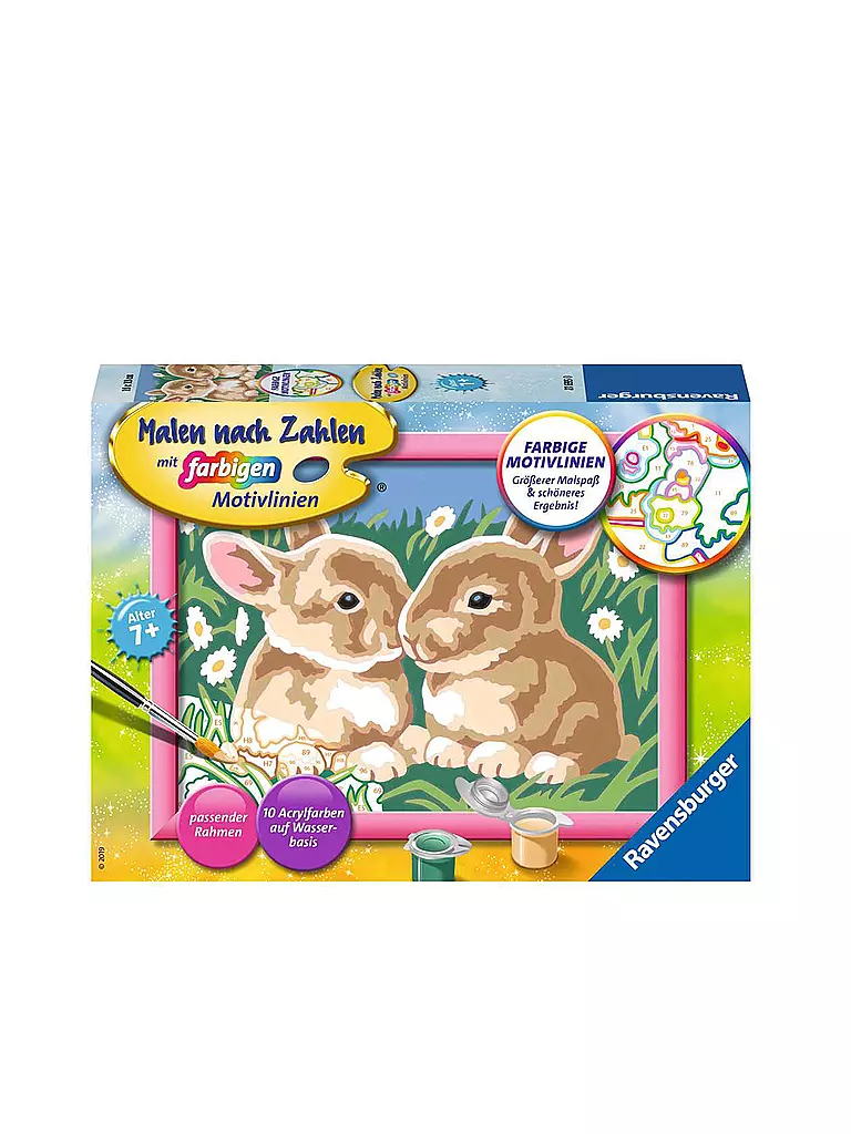 RAVENSBURGER | Malen nach Zahlen - Niedliche Häschen | keine Farbe