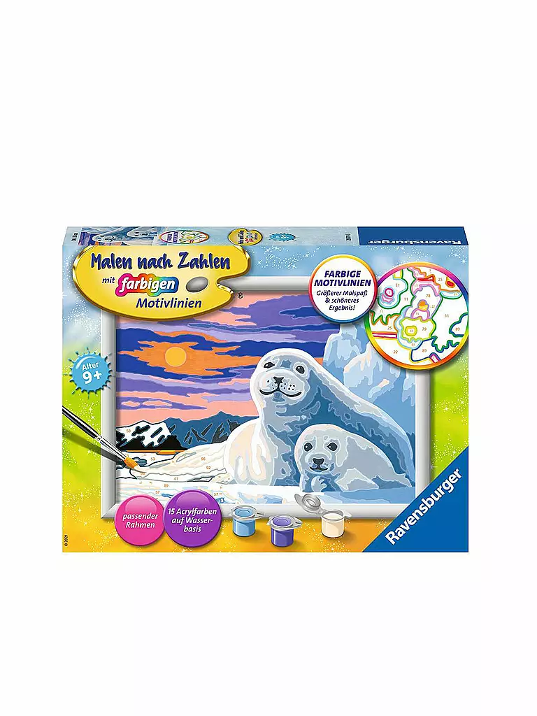 RAVENSBURGER | Malen nach Zahlen - Niedliche Robben | keine Farbe