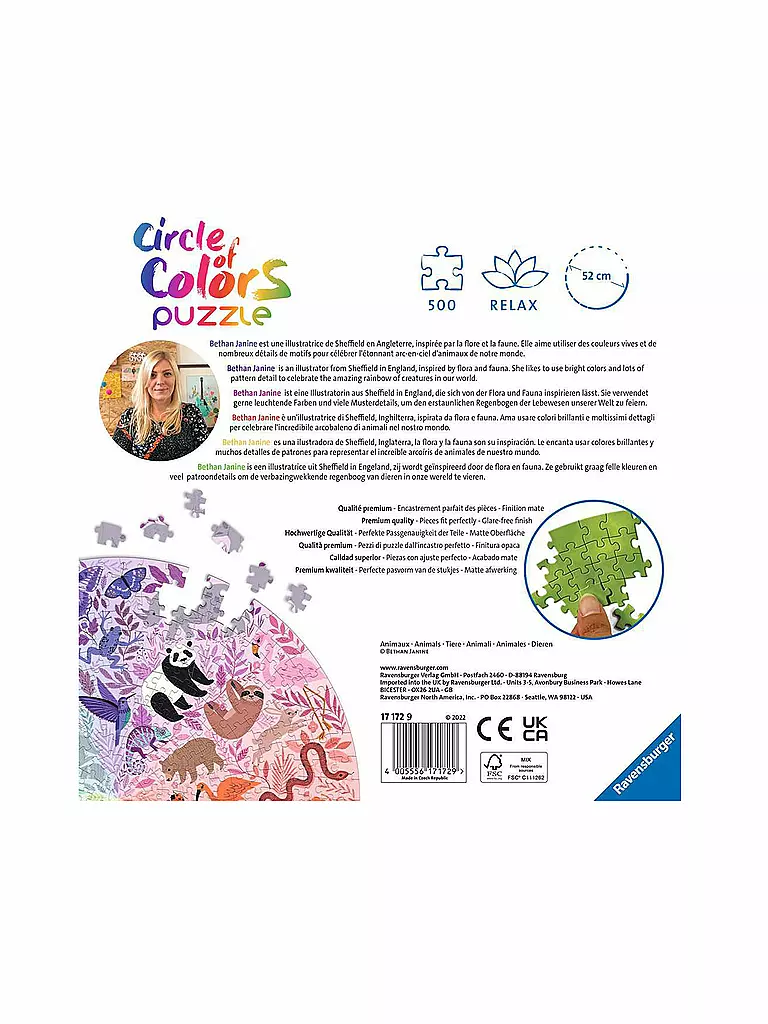 RAVENSBURGER | Puzzle - Circle of Colors - Animals 500 Teile | keine Farbe