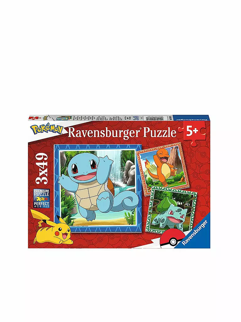RAVENSBURGER | Puzzle - Glumanda, Bisasam und Schiggy 3x49 Teile | keine Farbe