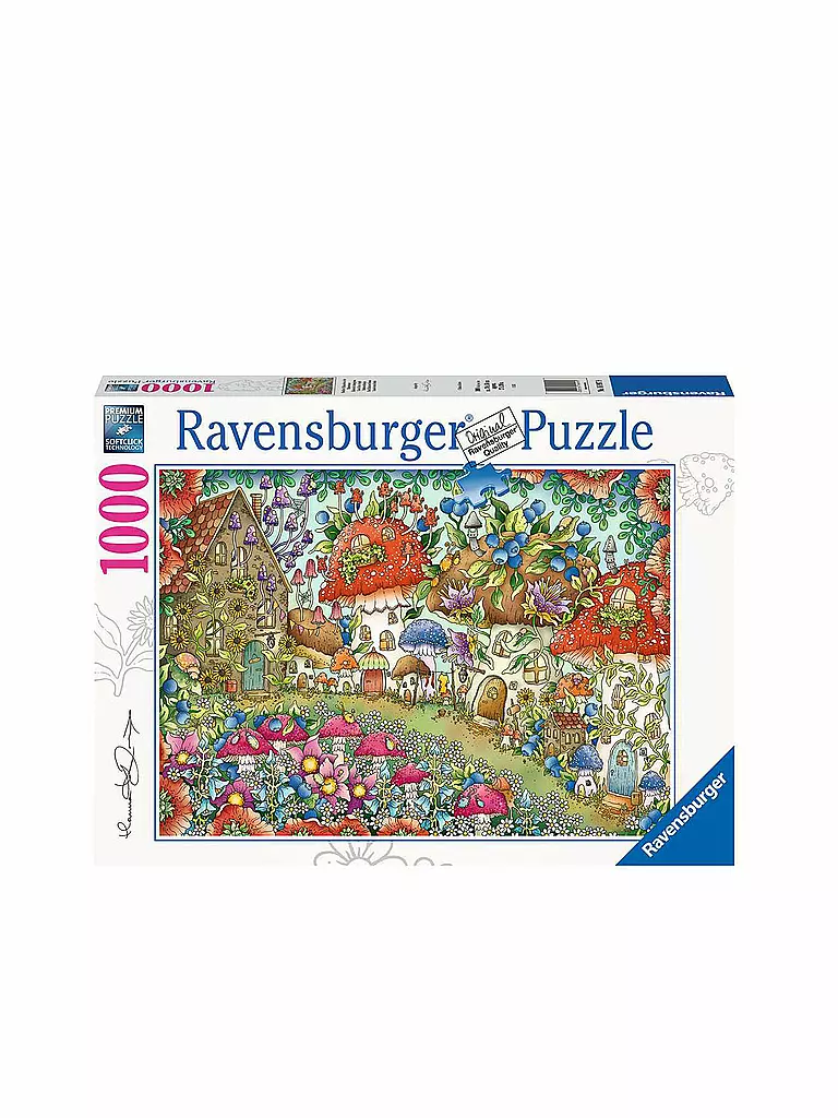 RAVENSBURGER | Puzzle - Niedliche Pilzhäuschen in der Blumenwiese - 1000 Teile | keine Farbe