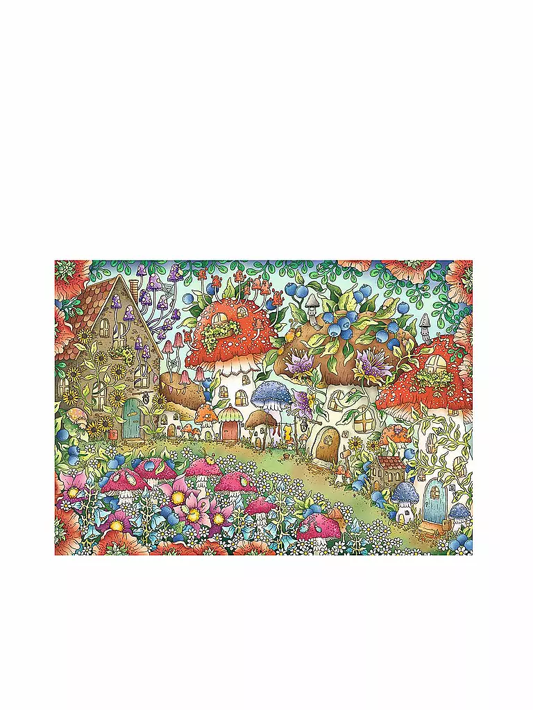 RAVENSBURGER | Puzzle - Niedliche Pilzhäuschen in der Blumenwiese - 1000 Teile | keine Farbe