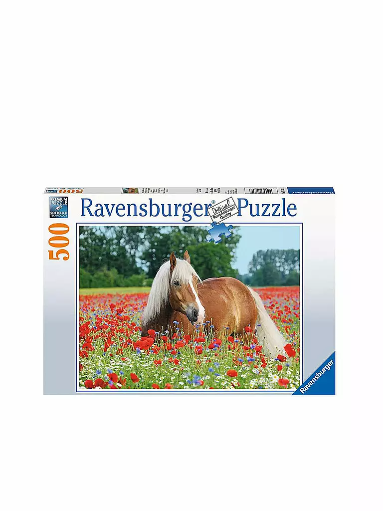 RAVENSBURGER | Puzzle - Pferd im Mohnfeld - 500 Teile | transparent