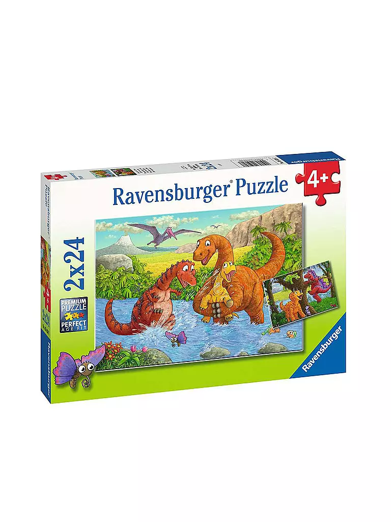 RAVENSBURGER | Puzzle - Spielende Dinos 2x24 Teile | keine Farbe