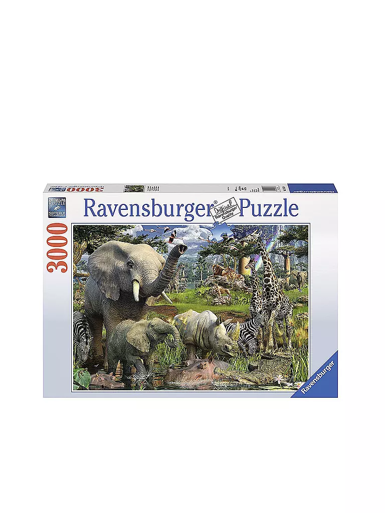 RAVENSBURGER | Puzzle - Tiere an der Wasserstelle (3000 Teile) | transparent