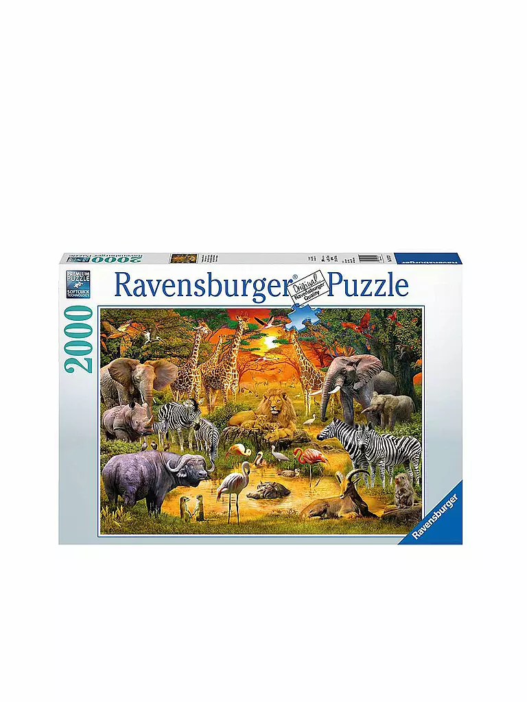 RAVENSBURGER | Puzzle - Versammlung am Wasserloch - 2000 Teile | transparent