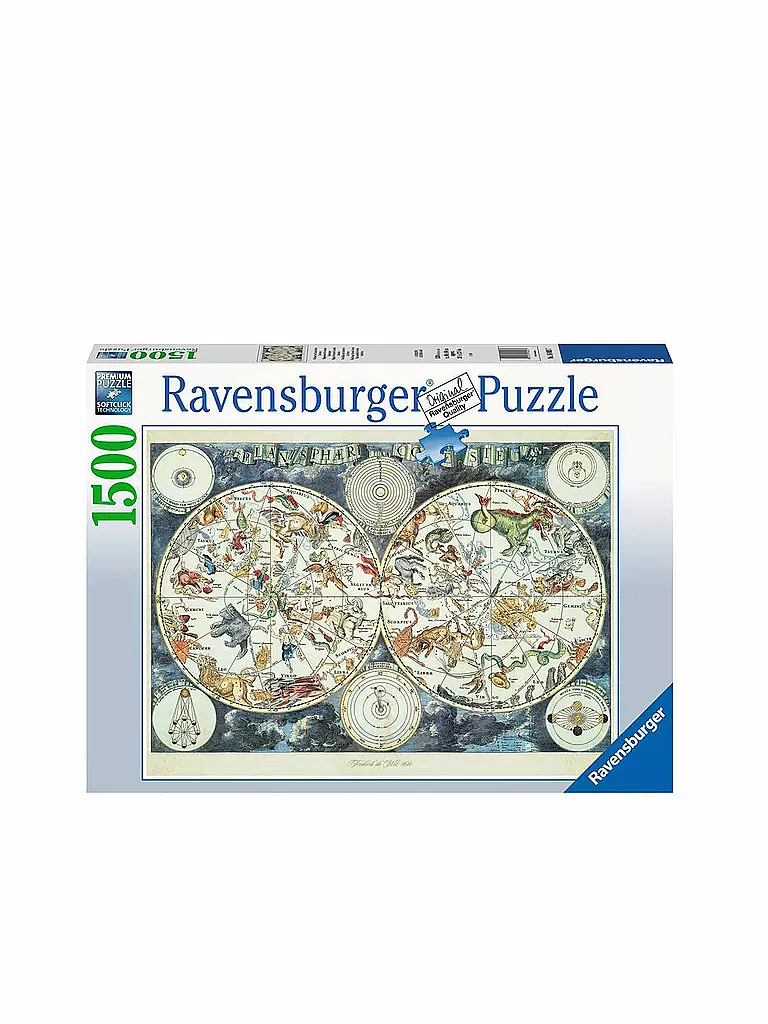 RAVENSBURGER | Puzzle - Weltkarte mit fantastischen Tierwesen - 1500 Teile | keine Farbe