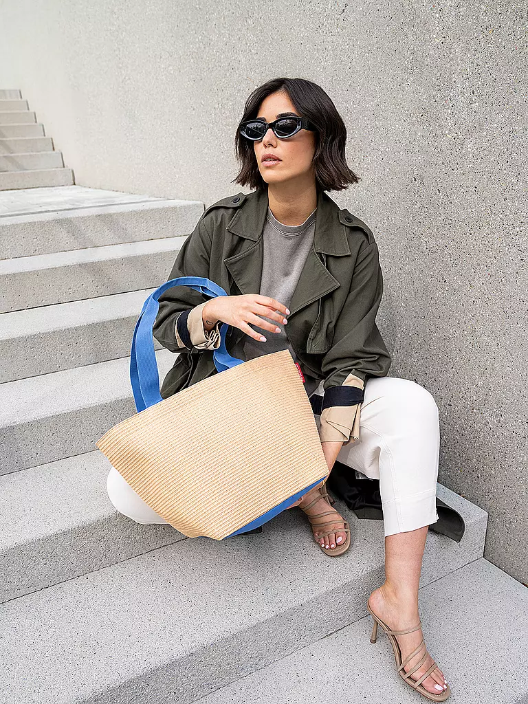 REISENTHEL | Tasche - Shopper Medium Raffia Blue | blau