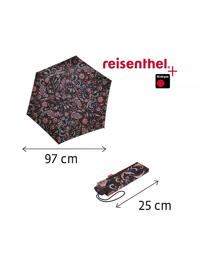 REISENTHEL | Taschenschirm - Umbrella Pocket Mini 97cm Paisley Black | bunt