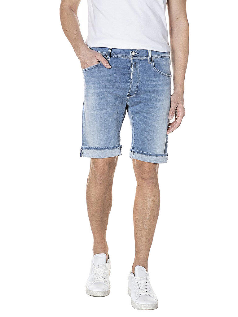 REPLAY Jeans Shorts New Anbass blau