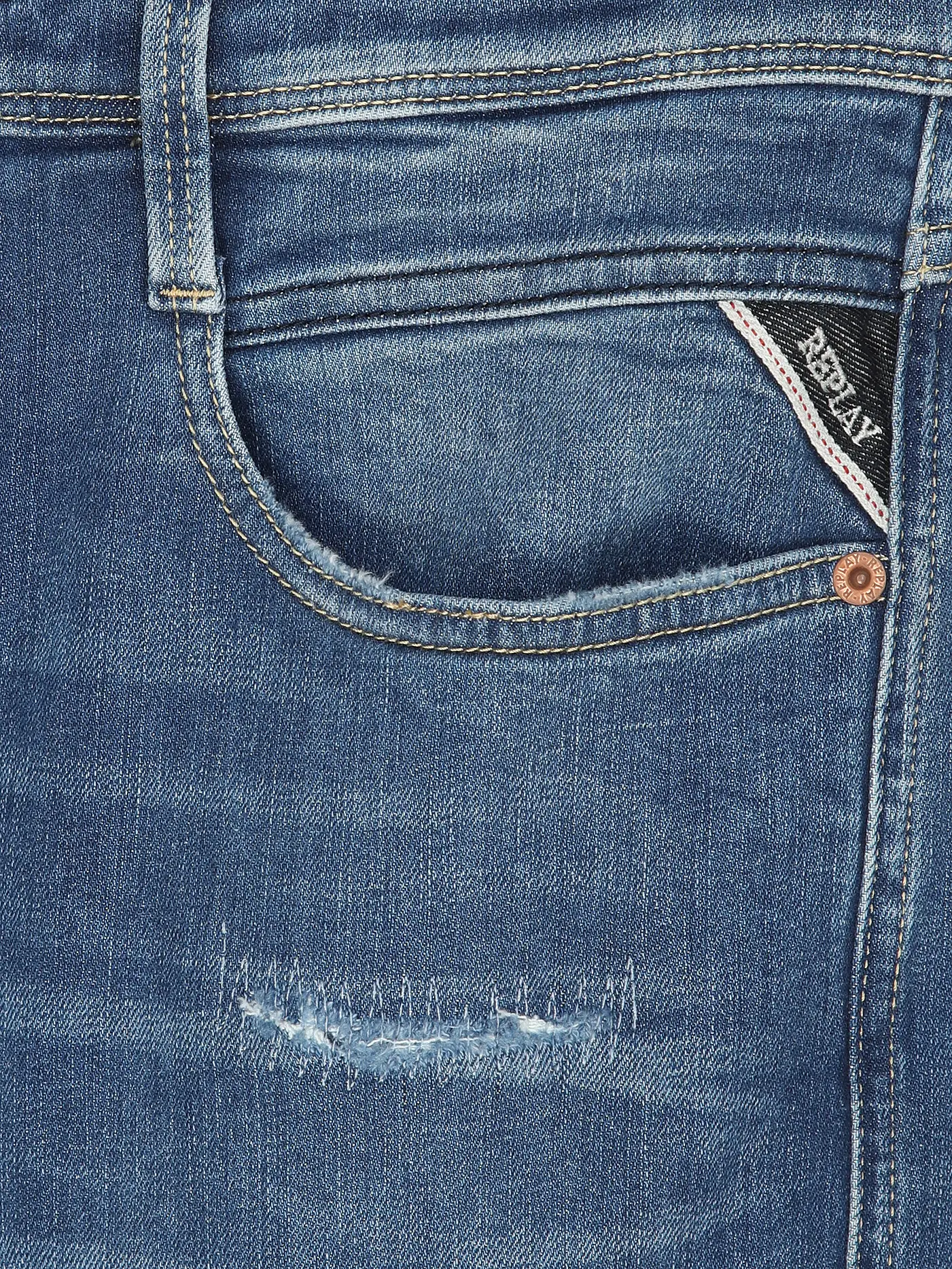 REPLAY | Jeans Slim Fit ANBASS 573 BROKEN REPAIR | blau