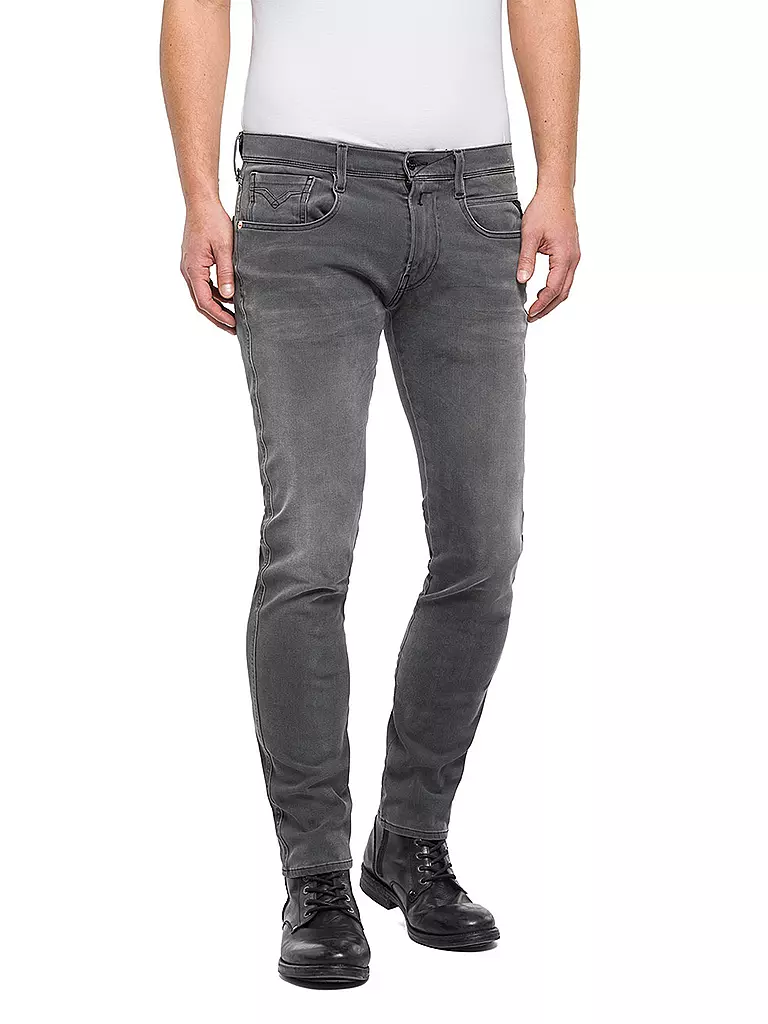 REPLAY | Jeans Slim-Fit "Anbass - Hyperflex Plus" | grau