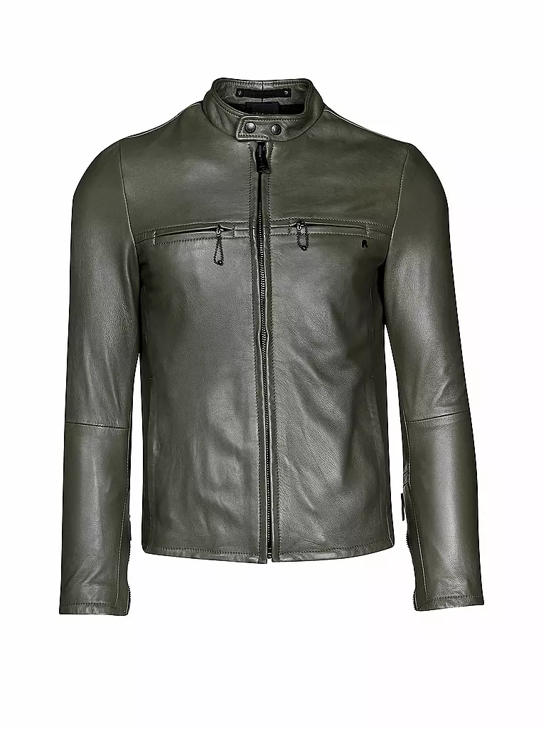 REPLAY | Lederjacke | grün