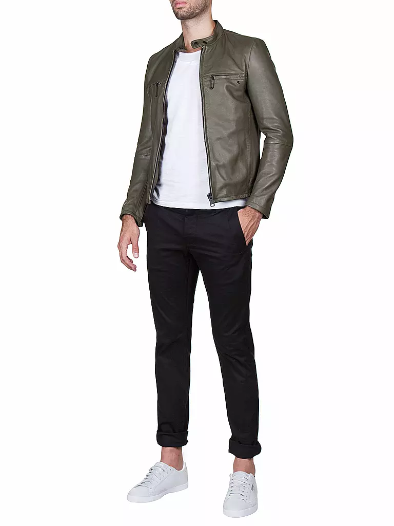 REPLAY | Lederjacke | grün
