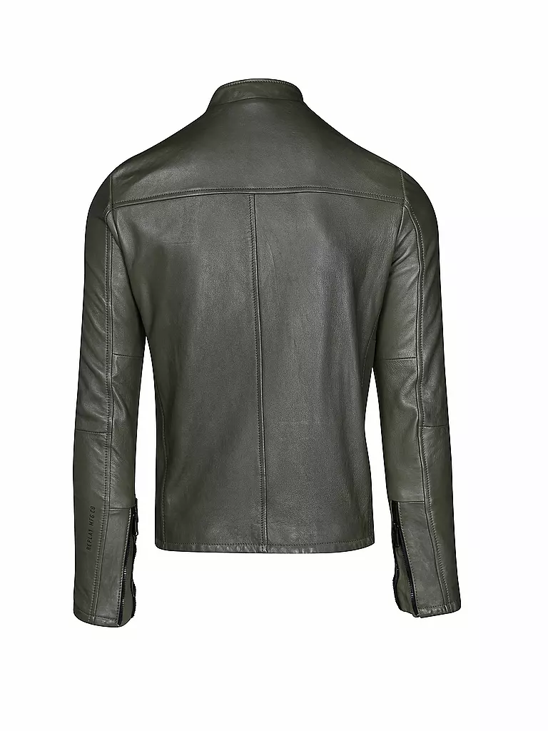 REPLAY | Lederjacke | grün