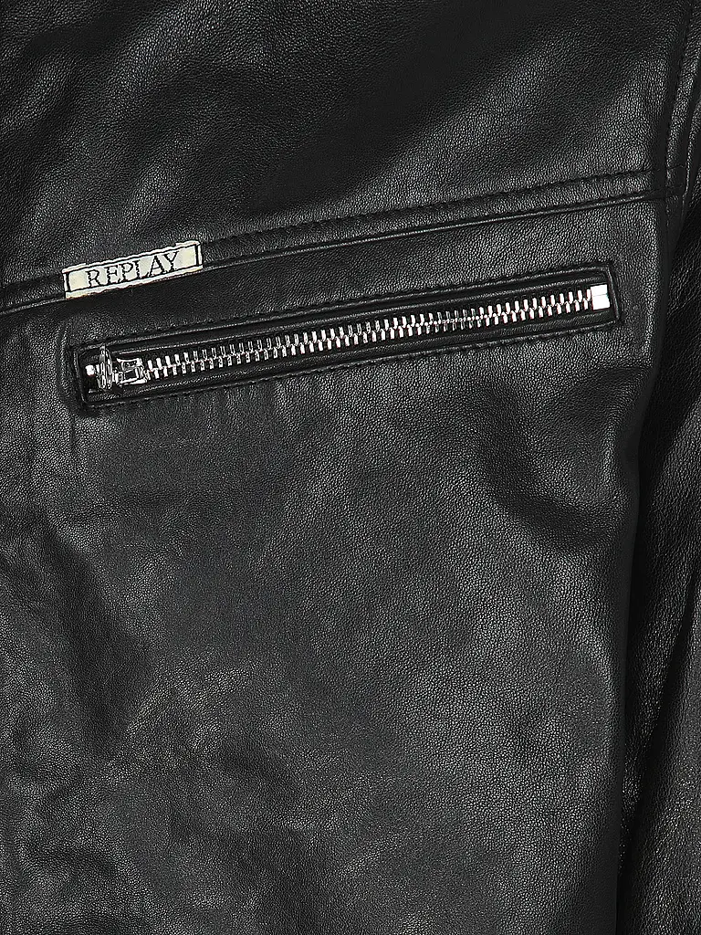 REPLAY | Lederjacke | schwarz
