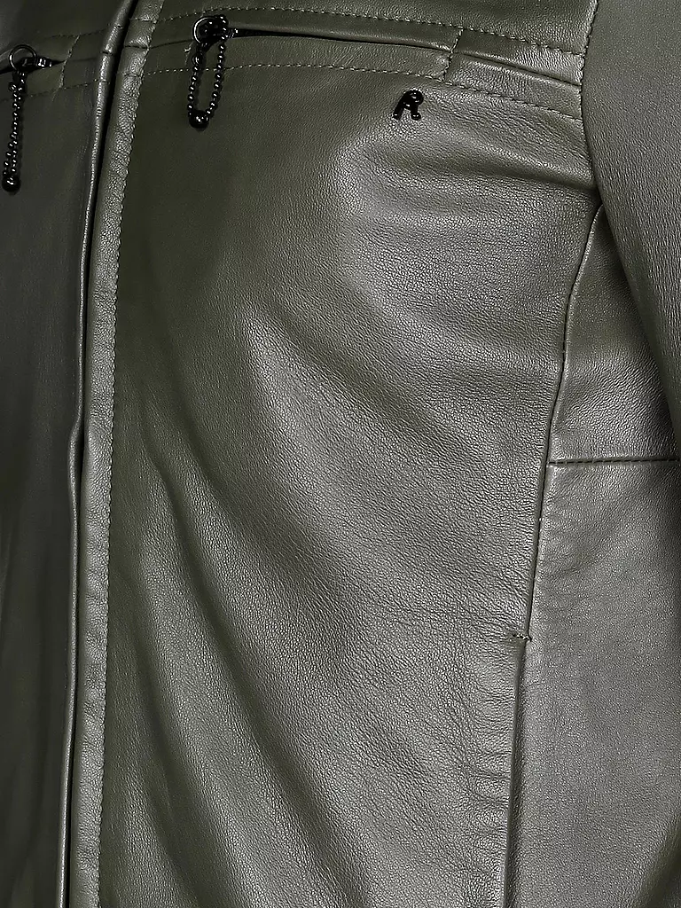 REPLAY | Lederjacke | grün