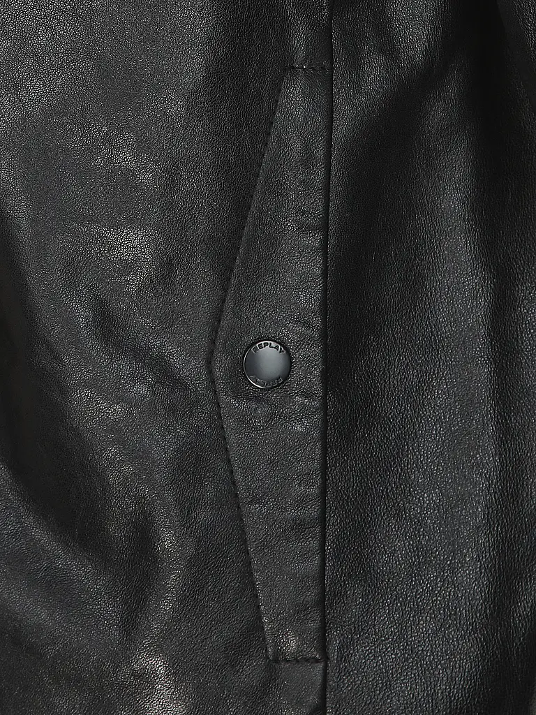 REPLAY | Lederjacke | schwarz