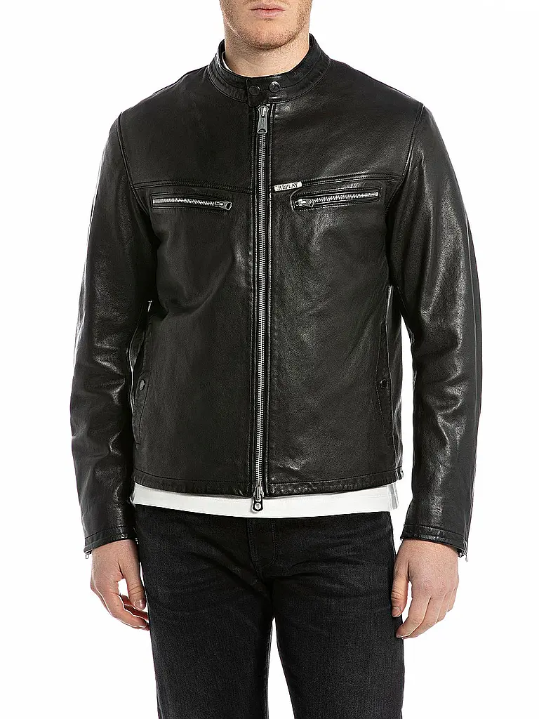 REPLAY | Lederjacke | schwarz