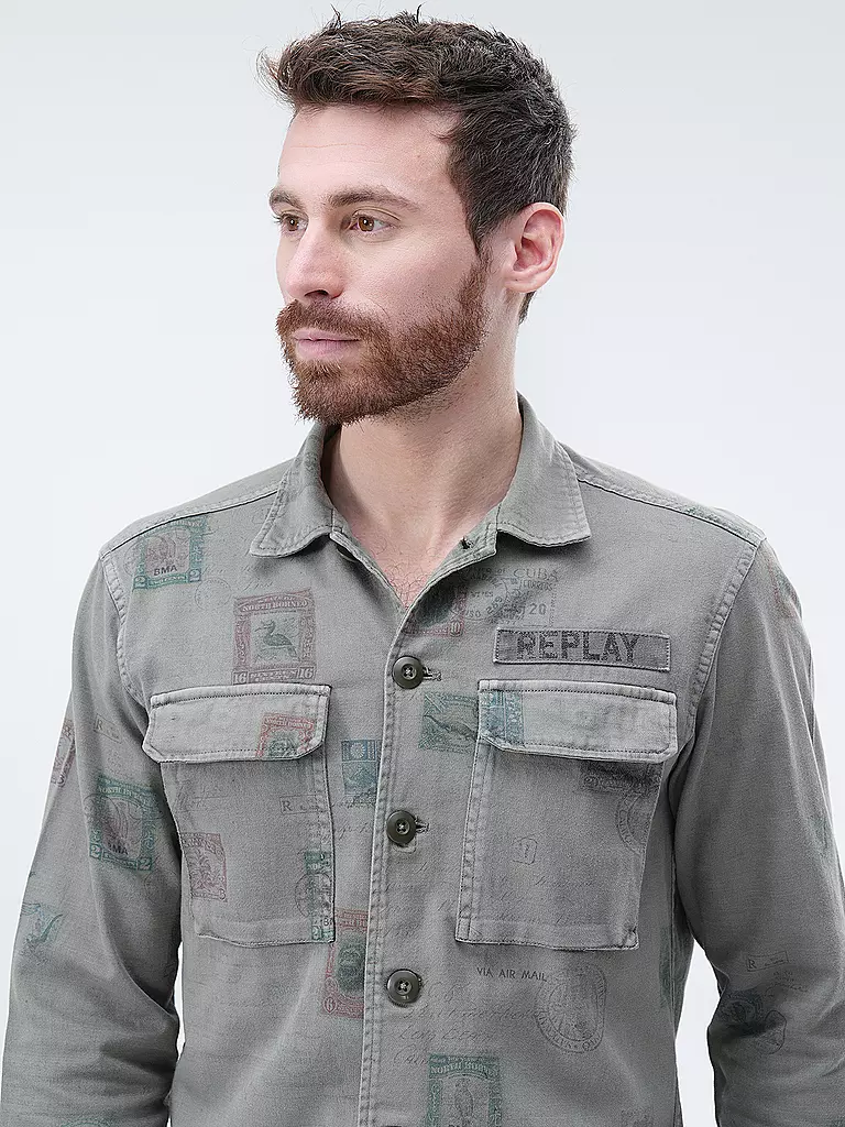 REPLAY | Overshirt  | grau