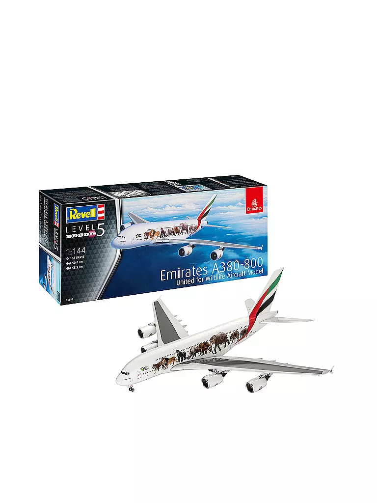 REVELL | Modellbausatz - Airbus A380-800 Emirates "Wild Life" | keine Farbe