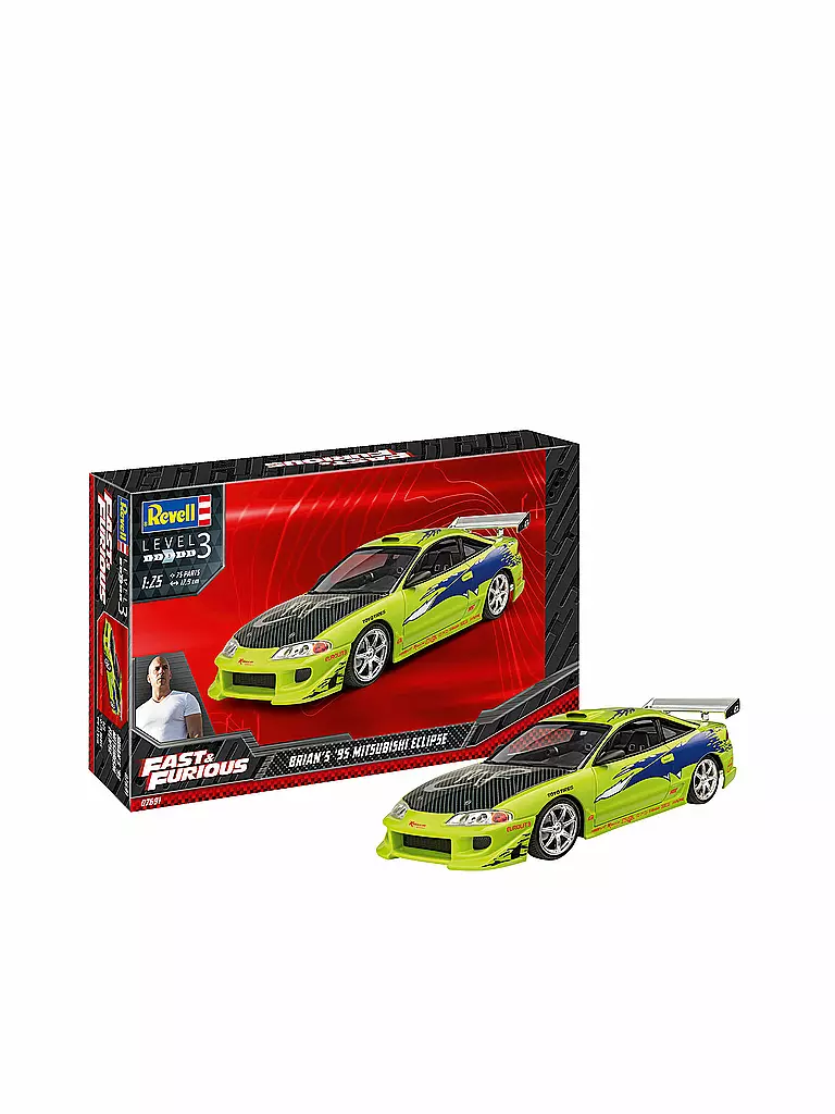 REVELL | Modellbausatz - Fast & Furious Brian's 1995 Mitsubishi Eclipse 07691 | keine Farbe