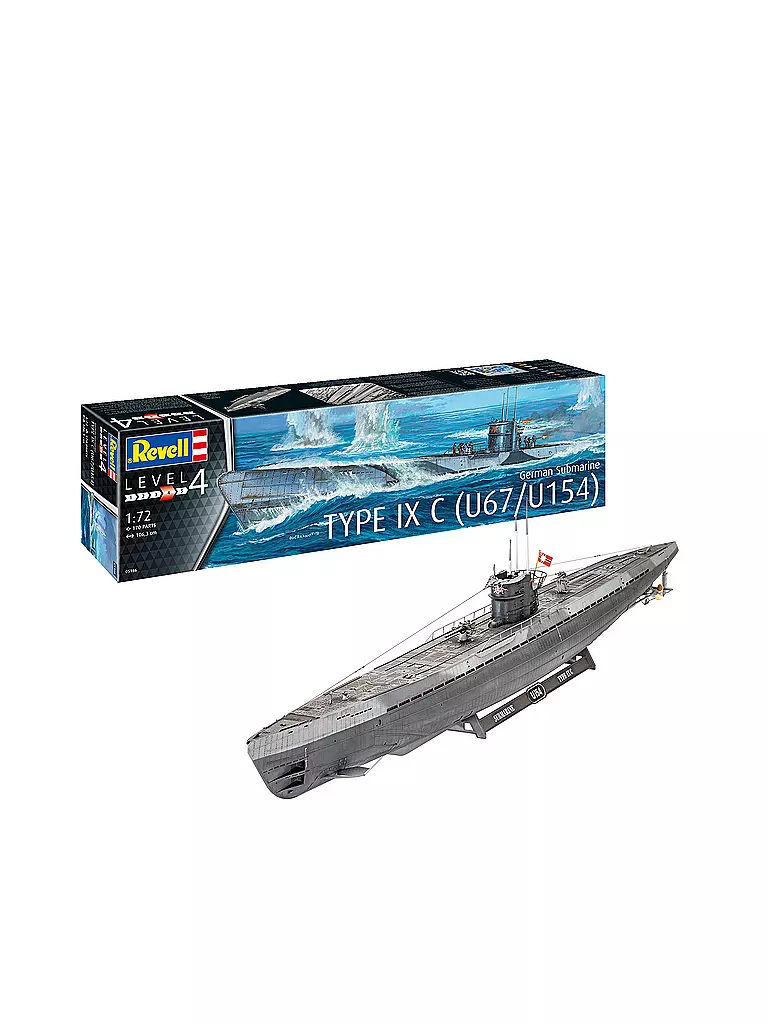 REVELL | Modellbausatz - German Submarine Type IXC U67/U154 | transparent