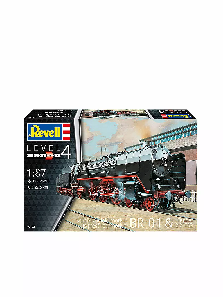 REVELL | Modellbausatz - Schnellzuglok BR01 mit Tender 2'2' T32 | keine Farbe