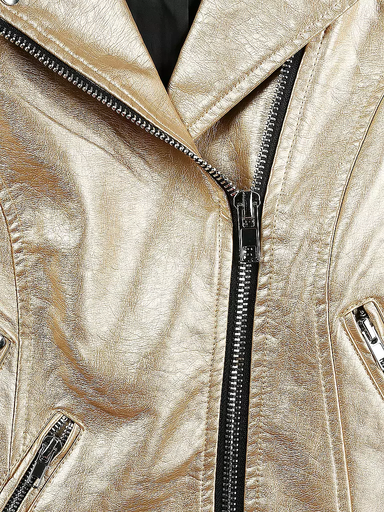 REVIEW | Jacke in Lederoptik  | gold
