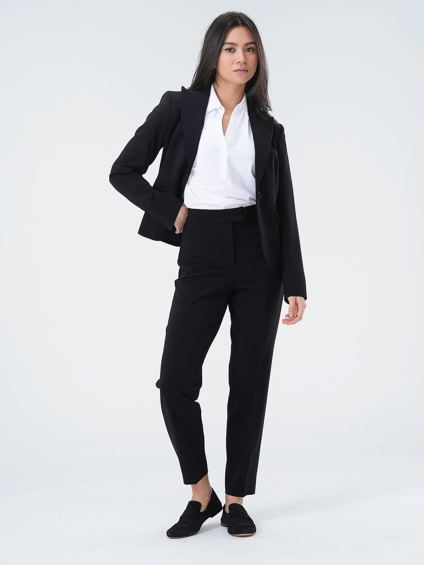 RIANI | Businesshose Slim Fit | schwarz