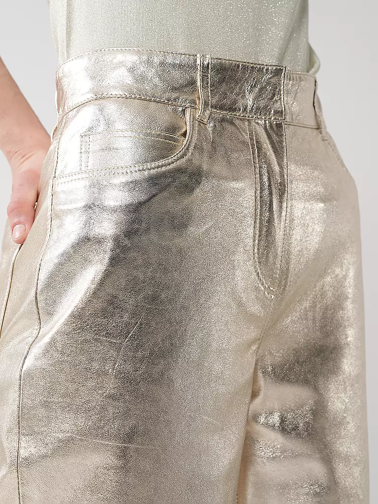 RIANI | Lederhose | gold