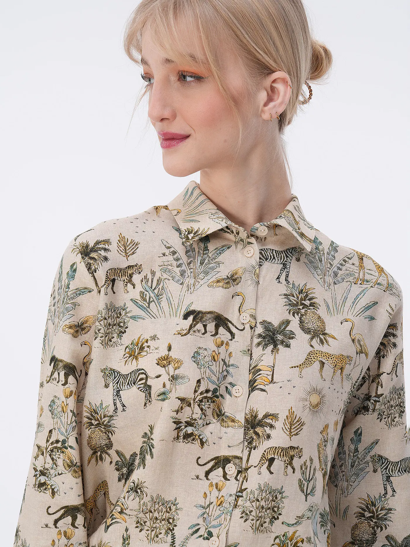 RIANI | Leinenbluse | creme