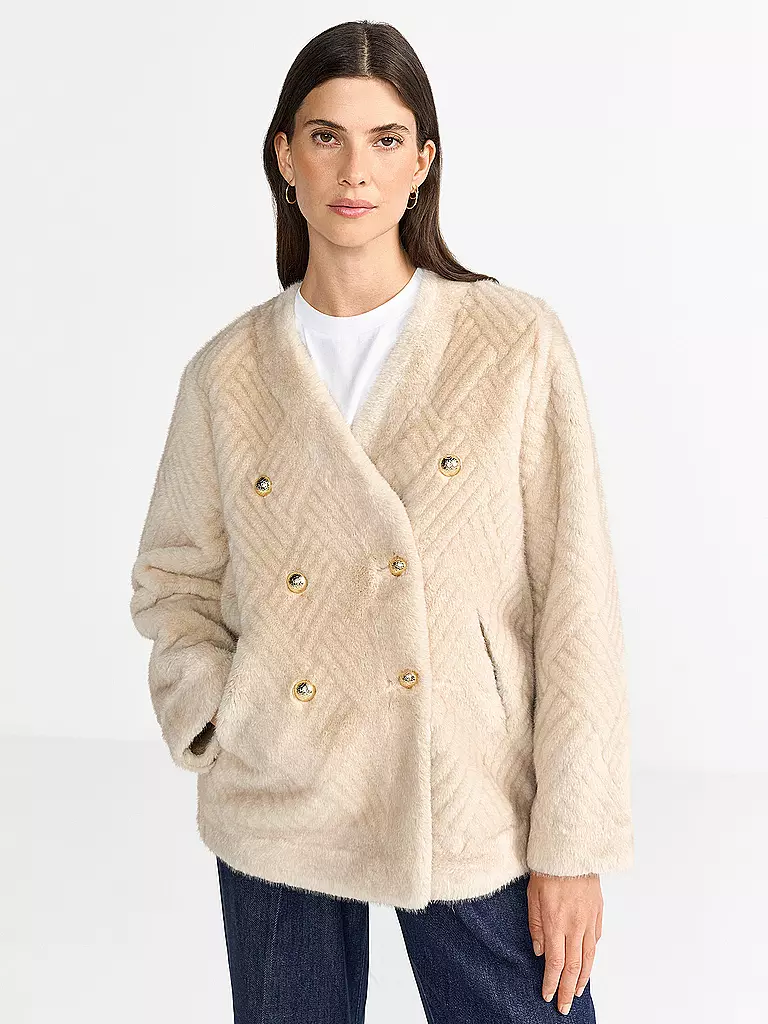 RICH & ROYAL | Jacke in Felloptik  | camel
