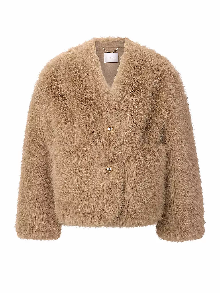 RICH & ROYAL | Jacke in Felloptik  | camel