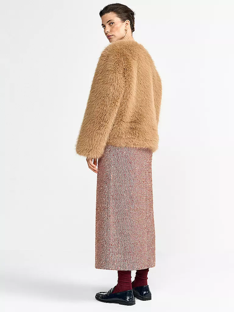 RICH & ROYAL | Jacke in Felloptik  | camel