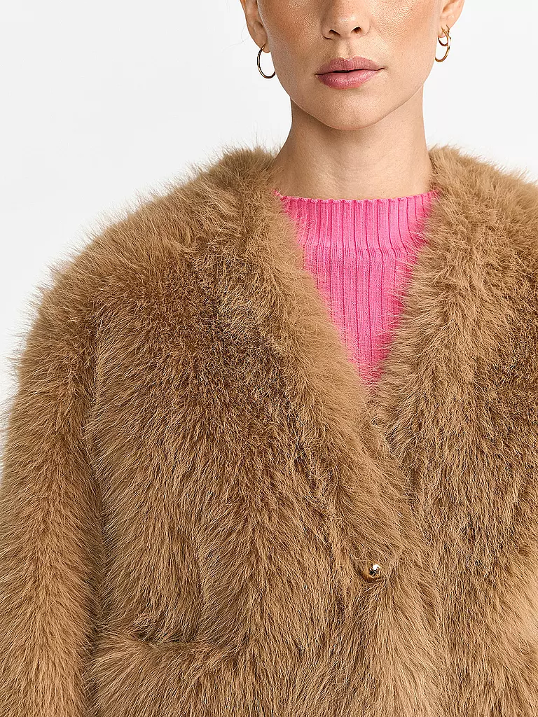 RICH & ROYAL | Jacke in Felloptik  | camel