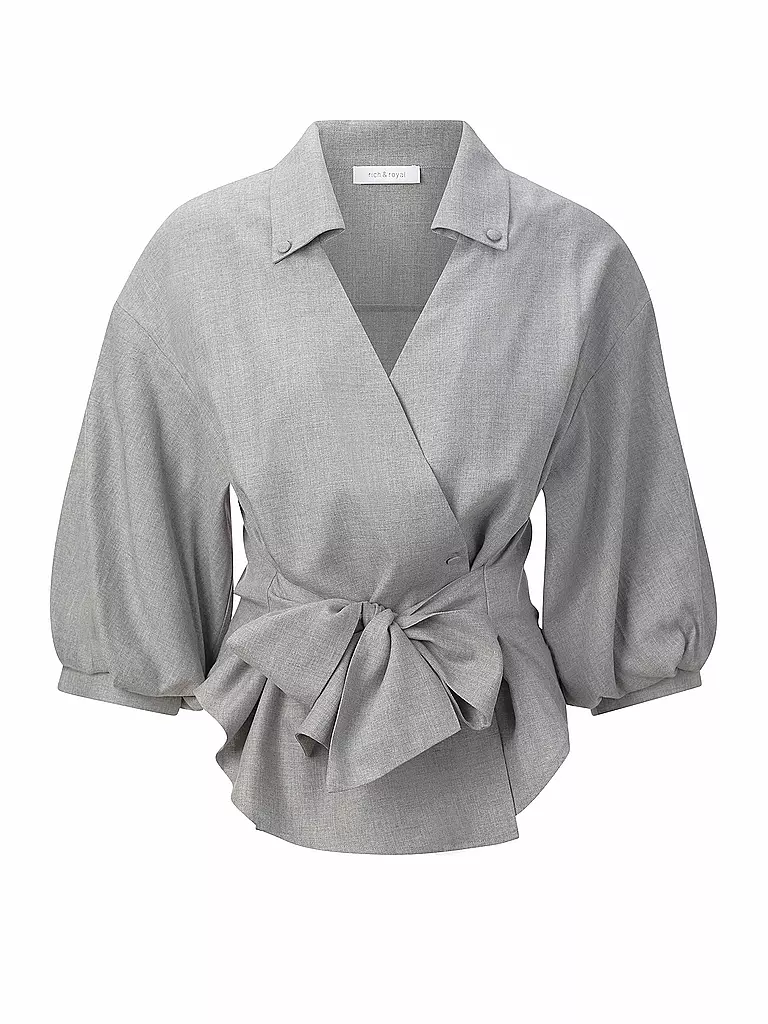 RICH & ROYAL | Wickelbluse  | grau