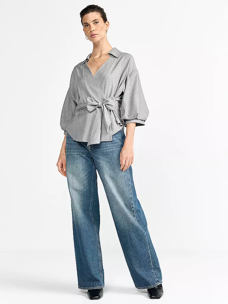 RICH & ROYAL | Wickelbluse  | grau