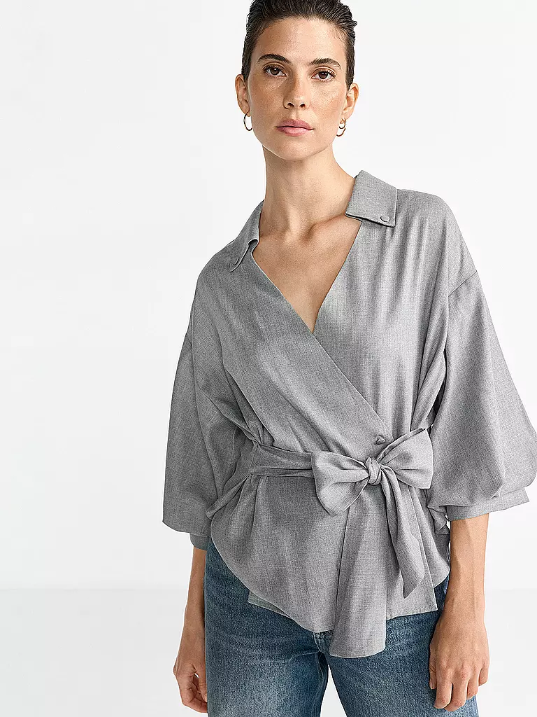 RICH & ROYAL | Wickelbluse  | grau