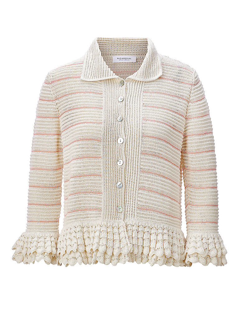 RICHROYAL Strickjacke creme | M