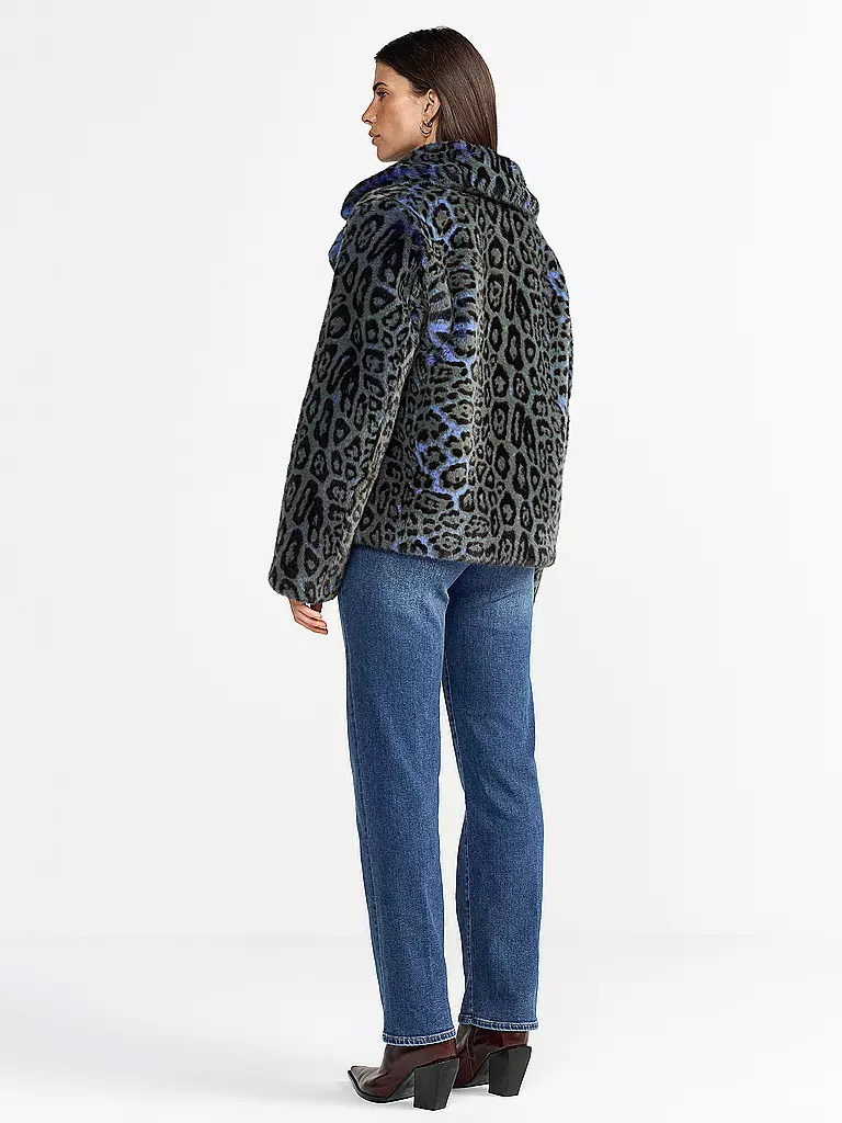 RICHROYAL | Jacke in Felloptik  | Blau