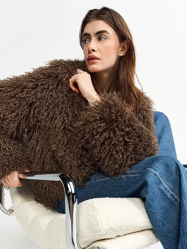 RICHROYAL | Jacke in Felloptik | Braun